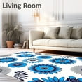 thumbnail image 2 of ODIKA 6' x 9' Machine Washable Non-Slip Area Rug, Contemporary flower High Traffic Rug, Blue, 733680, 2 of 7