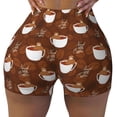 thumbnail image 2 of Lsque Sloths Need More Coffee Pattern High Waisted Biker Shorts for Women-Tummy Control Fitness Athletic Workout Running Yoga Gym Shorts,Moisture-Wicking-Medium, 2 of 9