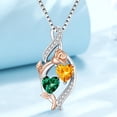 thumbnail image 5 of Taioiat Double Birthstone Necklaces for Women 18K Gold Plated Birthstone Rose Flower Jewelry Anniversary Valentines Day Mother's Day Birthday Gifts for Her Wife Girlfriend Mom, 5 of 7