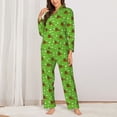 thumbnail image 2 of Vsdgher dogs on a green background Pajamas Set Long Sleeve Sleepwear Womens Button Down Nightwear Pj Sets-XX-Large, 2 of 7