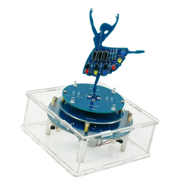 Kit electrónico para hacer cajas de música, bailarina con luces, 6 modos de música, manualidades hechas a mano para aprendizaje STEM