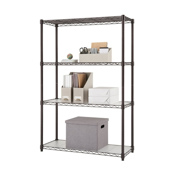TRINITY 4-Tier 36x14x54 Commercial Wire Shelving w/ Liners, NSF - Dark Bronze