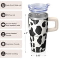 thumbnail image 3 of Reusable 20oz Geometric Design Double Wall Tumbler, Stainless Steel Insulated Travel Coffee Mug with Handle Leak Proof, 3 of 5