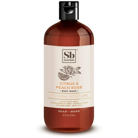 6 Pack - Soapbox Citrus & Peach Rose Reviving Moisture Body Wash, 16 oz