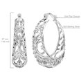 thumbnail image 4 of LeCalla Elegant Hypoallergenic 925 Sterling Silver Round Filigree Hoop Earrings for Women, 27MM, 4 of 8