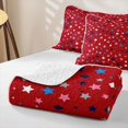 thumbnail image 4 of Manfei Geometric Stars Rhombus Twin Quilt Set,Cute Cartoon Themed Twin Coverlet Set,Red,Black Reversible,2pcs,1 Bedspread and 1 Pillowcase, 4 of 7