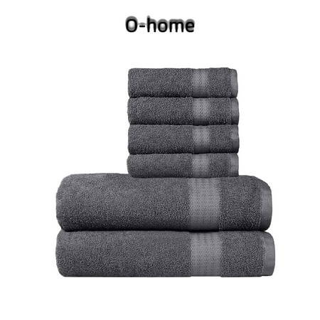 

6 Piece Towel Set 2 Bath Towel 4 Hand Towel Quick Dry Absorbent with Easy Care Towels