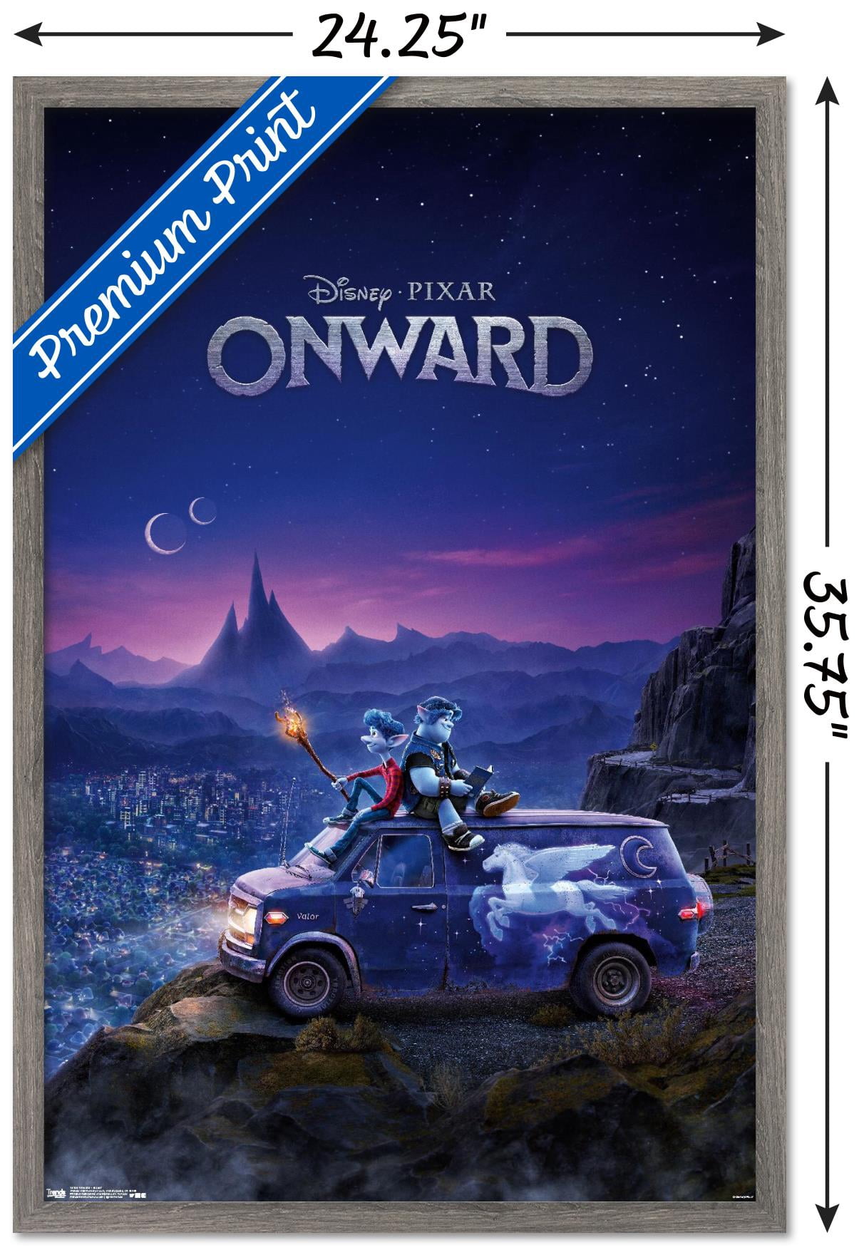 Disney Pixar Onward - Teaser Wall Poster, 22.375" x 34" Framed