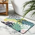 thumbnail image 3 of Upgrade Your Bathroom with This Non-Slip, Pale Green Boho Rug - 20x32 inch, Soft & Machine-Washable with Leaf Design!, 3 of 5