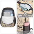 thumbnail image 4 of Shih Tzu and Coffee Beige Pattern 17" Waterproof Oxford School Backpacks for Teens, S-Shape Padded Straps, for School, Travel, Hiking, Camping, 4 of 5