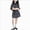 Z002-Black, variant on WXFAZCVU Girls 2 Piece Outfits Long Sleeve Patchwork Shirt and Skirt School Clothes Set Size 10 Years