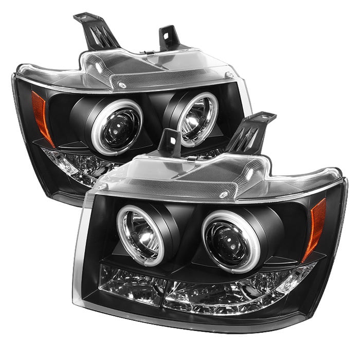For 2007-2013 Avalanche Suburban Tahoe LED Black Halo Projector Headlights Lamps 