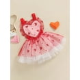 thumbnail image 3 of Seyurigaoka Lovely Baby Girls Valentine's Romper, Sleeveless Heart Mesh Dress-Like Layer One-Piece, 3 of 9