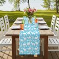 thumbnail image 4 of Table Runners 70 Inches Long Dress Scarves, Tropical Plants Farmhouse Coffee/Dining/Kitchen Table Decor, Holiday Table Runner, Summer Modern Abstract Camels Sky Blue 13x70 Inch, 4 of 9