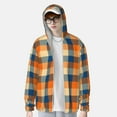 thumbnail image 2 of Fotbe Warm Orange Plaid Chaqueta con Protección Solar UPF 50+ para Hombre y Mujer, Camisa con Capucha y Bolsillos-XX-Large, 2 of 7