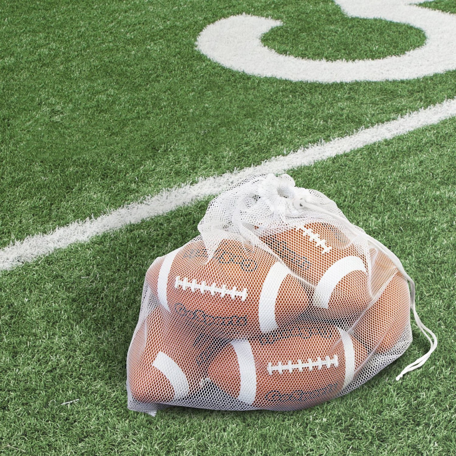 GoSports Rubber Footballs - 6 Pack of Youth Size Balls with Pump & Carrying Bag