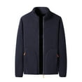 thumbnail image 1 of SBYOJLPB Jackets for Men Men'S Solid Color Pocket Zipper Long Sleeved Fleece Cotton Jacket, 1 of 5