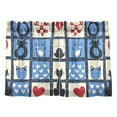 thumbnail image 7 of Yayeee Kitchen Curtains Tier Pair Light Filtering 27"x24" Rod Pocket Short Cafe Window Panel, Black Cats and Hearts, 7 of 7