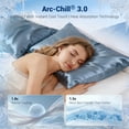 thumbnail image 2 of Aship Arc-Chill 3.0 Cooling Pillow Cases, Q-max >0.5 Jade-Infused Silky Pillowcase for Hair & Skin, Breathable & Moisture-Wicking, Hidden Zipper, Machine Washable, Queen 20''x30'', 2 Pack Haze Blue, 2 of 7