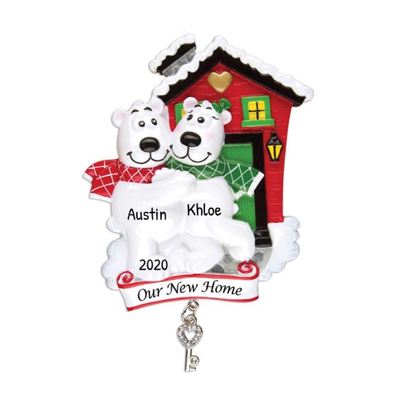 Personalized Christmas Ornaments for Couples - Couples Ornament 2022 - New Home Couple Ornaments for Christmas Tree Polar Bear Christmas Ornaments for Couples - Free Customization