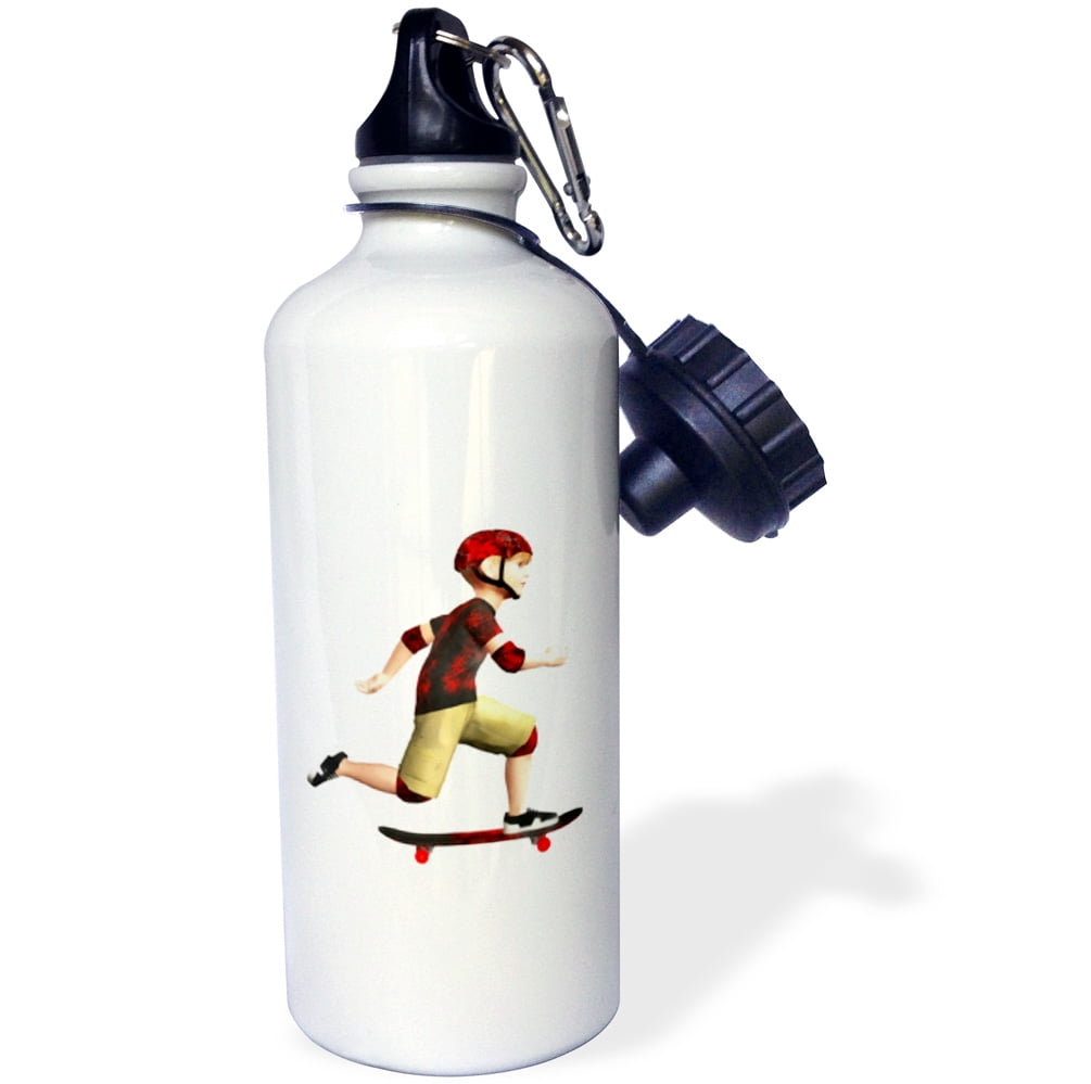 3dRose Skateboarding Boy, Sports Water Bottle, 21oz by 3dRose