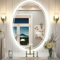 thumbnail image 2 of LUVODI Anti Fog LED Bathroom Mirror Contemporary Oval Dimmable Shatterproof Makeup Mirror 24x32 in, 2 of 13