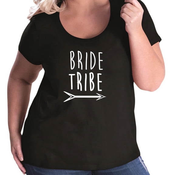 Bride Tribe with arrow Womens Plus Size Scoopneck T