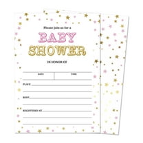 Inkdotpot 30 Fill In StyleBaby Shower Invitation Cards Confetti Gender Neutral Blank Invites
