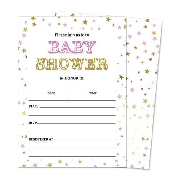 Inkdotpot 30 Fill In StyleBaby Shower Invitation Cards Confetti Gender Neutral Blank Invites