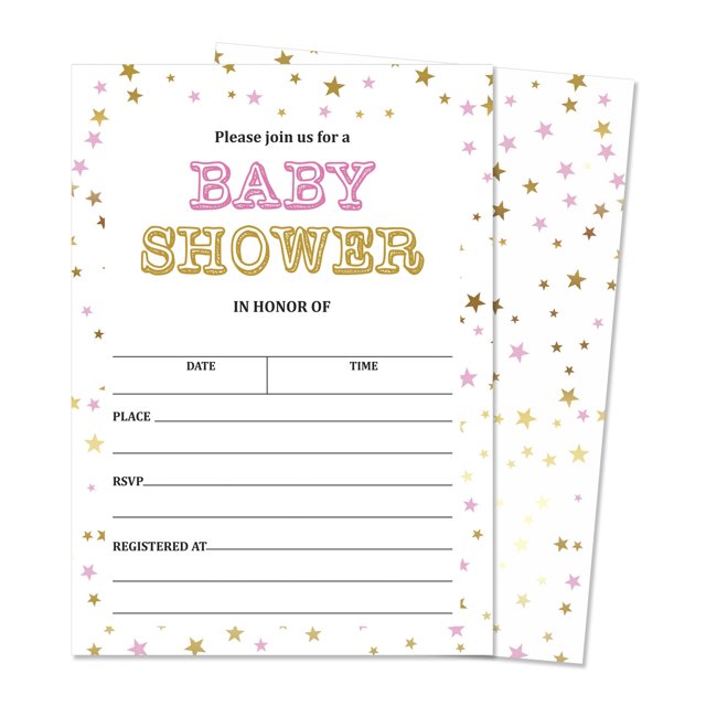 Inkdotpot 30 Style à Remplir Cartes d'Invitation de Shower de Bébé Confettis Neutre Quant au Genre Invitations Vierges