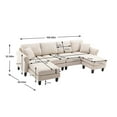 thumbnail image 5 of Luccalily Convertible Sectional Sofa Couch, 5 Seats U-Shaped Wide Reversible Couch Accent Sofa with Solid Golden Legs, Upholstered Accent Sofa Couches Wide Chaise Lounge for Living Room,, 5 of 13