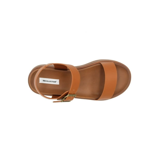 Sandalias de piso Color Café Para Mujer De RBCOLLECTION