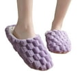thumbnail image 3 of Vedolay Fuzzy Slippers Women Memory Foam Closed Toe Scuff Indoor Outdoor House Shoes Purple,39, 3 of 5