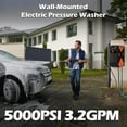 thumbnail image 2 of Electric Pressure Washer, Wall Mounted Pressure Washer, Power Washers Electric Powered 5000 PSI 3.2 GPM, with 100FT Retractable Hose Reel for Car, Yards, Roads, Floors and More, 2 of 7