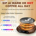 thumbnail image 3 of Wooden Mug Warmer, Coffee Warmer for Desk with 3 Temperature Settings (113°F/131°F/167°F), Cup Warmer for Tea, Milk with 1-12H Auto-off, Coffee, Tea and Milk Warmer for Office Home Desk Use, 3 of 10