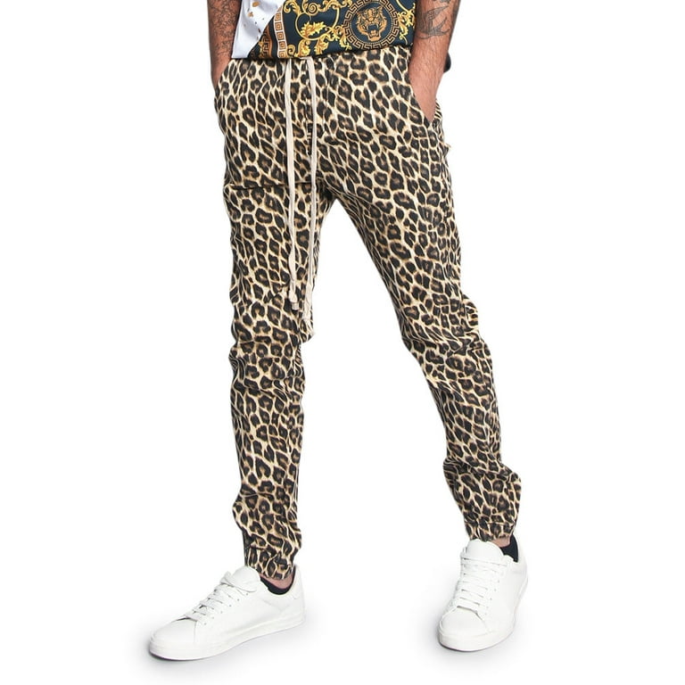 Leopard Print Joggers, Leopard Stripe Joggers