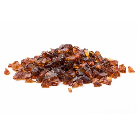 Amber Fire Glass Bowl - Dragon Glass 10 lb Amber Landscape & Fire Pit Glass, 1/4