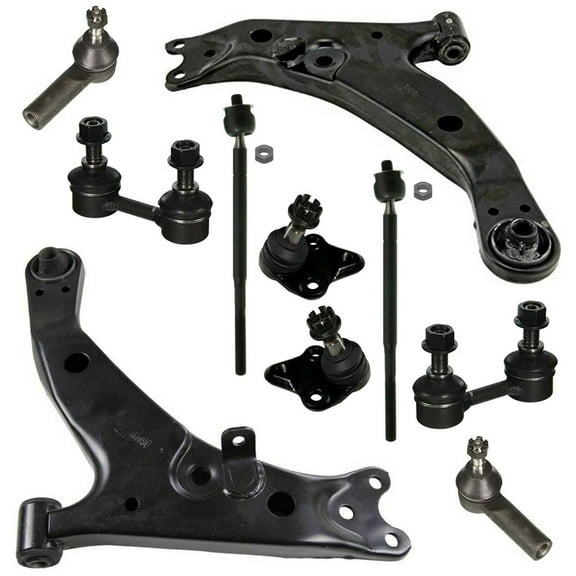 10 Pc New Suspension Lower Control Arms Tie Rod Ends Ball Joints Sway Bar Links Fits select: 1996-2002 TOYOTA COROLLA