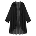 thumbnail image 3 of Alvivi Womens Long Sleeve Sheer Mesh Shrug Elegant Chiffon Open Front Bolero Cardigan Jacket Black M, 3 of 6