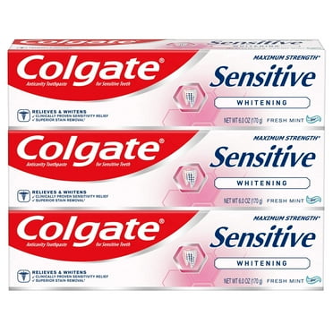 Whitening Toothpaste for DU20Sensitive Teeth Enamel Repair and Cavity Protection Fresh Mint Gel 6 Oz Pack of 3