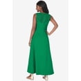 thumbnail image 3 of Jessica London Women's Plus Size Petite Stretch Cotton Crochet-Back Maxi Dress, 3 of 6
