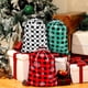 thumbnail image 5 of Bolsas con cordón a cuadros con diseño de búfalo de 30 x 40 cm para envolver regalo con forma de feliz Navidad, 5 of 7