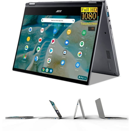 Newest Acer Premium Spin 514 Convertible Chromebook: 14" FHD IPS Touch Display, Powerful AMD Ryzen3(Up to 3.5GHz), 8GB RAM, 12GB eMMC SSD, AMD Radeon Graphics, USB-C, HDMI, Wifi, Backlit-KYB, ChromeOS