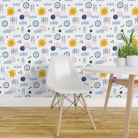 Peel-and-Stick Removable Wallpaper Scandinavian Mod Minimalist Sun