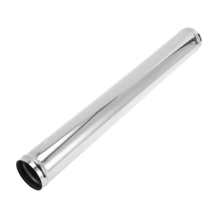 Straight Exhaust Pipe Tube with Bead Roll DIY Custom Car Modified Exhaust Pipe Tubing Piping 2" OD 20" End Length T304 Stainless Steel Silver Tone