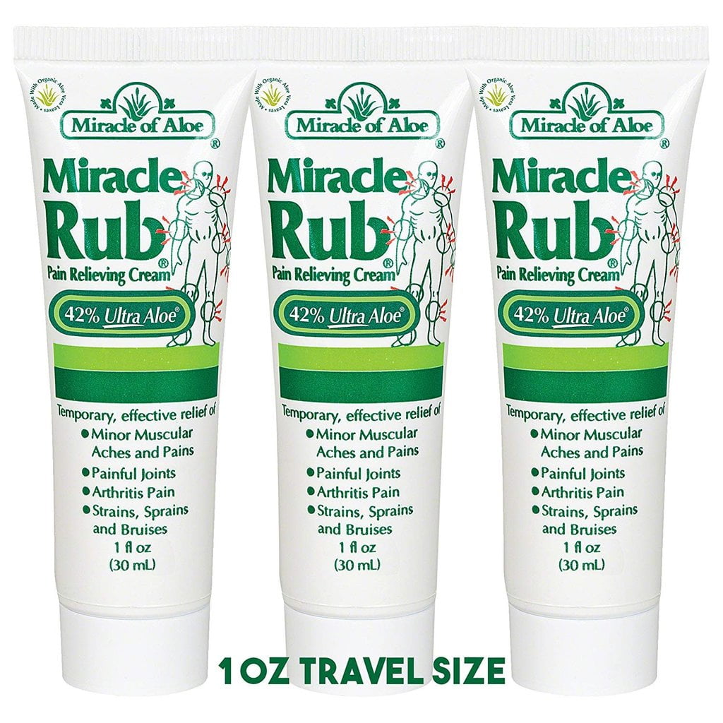 3 Pack Miracle Rub Pain Relieving Cream 1 Ounce Tube with 42 UltraAloe