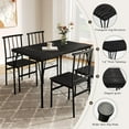 thumbnail image 4 of Dining Table Set for 4 with 1.6" Thick Tabletop, 5-Piece Kitchen Table Set, Space-Saving Rectangular Dining Room Kitchen Table Chair Set for Small Space,Dinette,Apartment,Rustic Black, 4 of 9