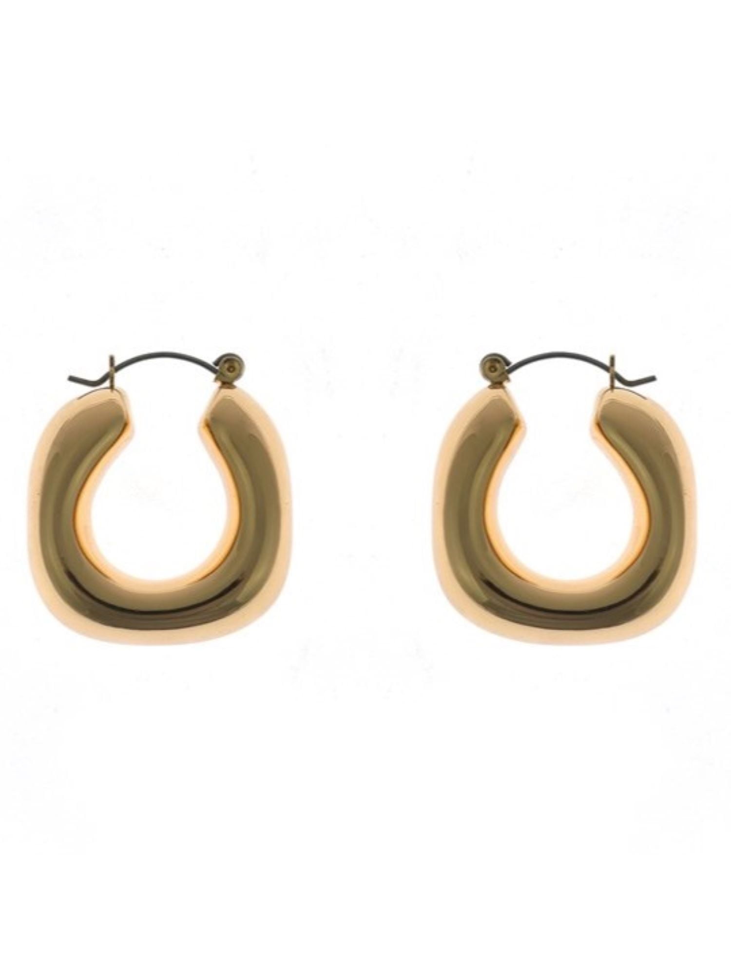 Time and Tru Gold Clutch Hoop Earring (Women's)