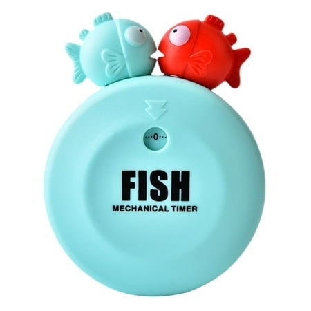 

Fish Design Mechanical Timer Kitchen Timer Household Cooking Time Manager Baking Reminder Home Adornment for Student Home (Blue)