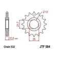 thumbnail image 2 of JT Steel Front Sprocket 17T for Street YAMAHA YZF-R6 1999-2002, 2 of 4